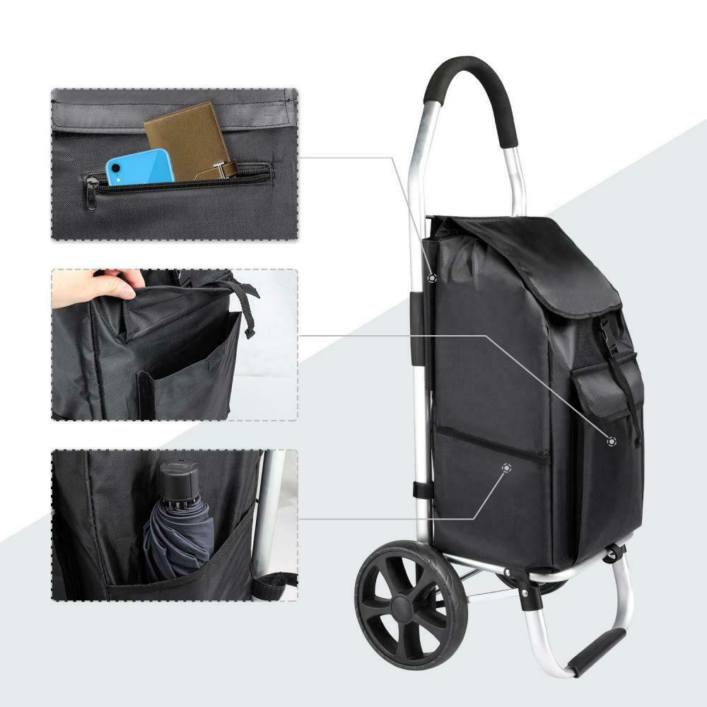 YAXIDAEVER Borsa Spesa Pieghevole con Ruote,2 in 1 Borsa Carrello