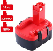 Carica l'immagine nel visualizzatore di Gallery, Batteria Sostitutiva da 14.4V 3000mAh Ni-MH per BOSCH BAT038 BAT040 BAT041