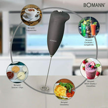 Carica l'immagine nel visualizzatore di Gallery, Monta latte elettrico in acciaio inox per schiuma cappuccino a batterie, 22.5 cm