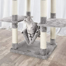 Carica l&#39;immagine nel visualizzatore di Gallery, FEANDREA Tiragraffi, Albero per Gatti, con Amaca, Grigio Chiaro chiaro