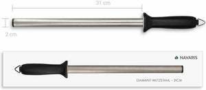 Navaris Acciaino Diamantato Affilacoltelli Affila coltelli Ovale Diamante, 31 cm