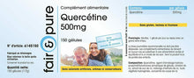 Carica l'immagine nel visualizzatore di Gallery, Quercetina 500 mg - Vegan - Alto dosaggio - 150 Capsule