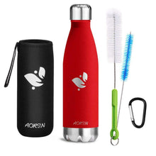 Carica l'immagine nel visualizzatore di Gallery, Aorin Doppia bottiglia per vuoto in acciaio inossidabile, 750ml, Rosso uva