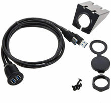Carica l'immagine nel visualizzatore di Gallery, Pannello di montaggio a filo con cavo USB da 1 m, dual USB 3.0, per cruscotto