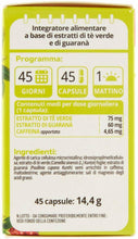 Carica l&#39;immagine nel visualizzatore di Gallery, 45 x Capsule di integratore di Tè verde e Guaranà, Vitarmonyl Controllo del peso