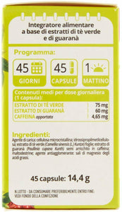 45 x Capsule di integratore di Tè verde e Guaranà, Vitarmonyl Controllo del peso