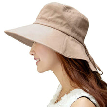 Carica l'immagine nel visualizzatore di Gallery, SIGGI Donna Estate Cappello Da Sole Tesa Largo Di Cotone Upf 50 + 1005_Kaki