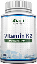 Carica l&#39;immagine nel visualizzatore di Gallery, Vitamina K2 MK-7 200 mcg | 365 Compresse | Scorta Per 1 Anno | Vegan | NO OGM