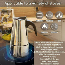 Carica l'immagine nel visualizzatore di Gallery, Godmorn Caffettiera Moka, Espresso in Acciaio INOX per Induzione...