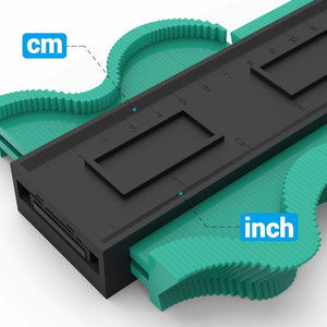 Asgens - Duplicatore di contorno in plastica, 25,4 cm, righello Verde