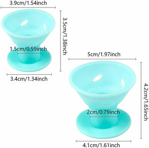 40 x Bigodini in silicone morbido per capelli, Hair style, Colorati blu e rosa