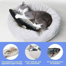 Carica l'immagine nel visualizzatore di Gallery, Flysee Catnip Giocattoli per Gatti, Elettrici Pesci, Nero