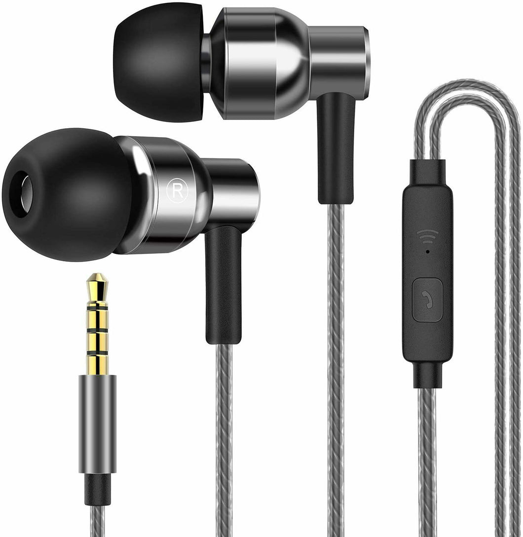 Cuffie in ear con microfono integrato, Auricolari con bassi potenti, 3.5 mm Nero