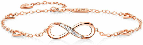 Billie Bijoux 925 Argento sterling Braccialetto alla caviglia con B-rose Gold