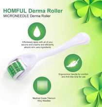 Carica l'immagine nel visualizzatore di Gallery, Derma roller per trattamento pelle del viso e cute, 540 aghi in titanio da 0.5mm