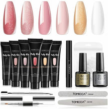 Carica l'immagine nel visualizzatore di Gallery, TOMICCA Poly Extension Gel Nail Kit 6 Colori Glitter Uv...
