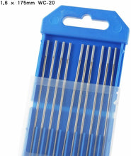 Carica l'immagine nel visualizzatore di Gallery, Wilktop 10 x Elettrodi di Tungsteno, WC-20 Elettrodo 1,6 x 175mm Grigio