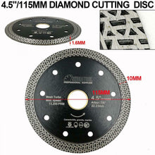 Carica l&#39;immagine nel visualizzatore di Gallery, SHDIATOOL Disco Diamantato 115mm con Mesh Turbo per Porcellana 115mm, Nero