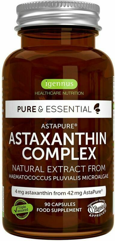 Pure & Essential Astaxantina Naturale, Complesso Antiossidante di AstaPure...