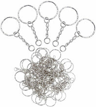 Carica l'immagine nel visualizzatore di Gallery, 60 x Portachiavi ad Anello, Cerchio da 25mm con Catena in Metallo - 60 pezzi