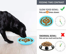 Carica l'immagine nel visualizzatore di Gallery, Pecute Ciotole per Cani Gatti in M (Ciotola di alimentazione lenta), Blu