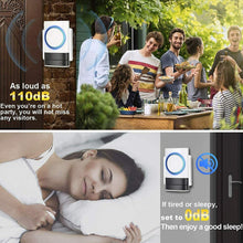 Carica l'immagine nel visualizzatore di Gallery, Campanello Wireless Senza Fili Trasmettitore + 2 Ricevitori, Impermeabile Bianco