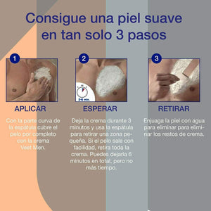 Tubo di Crema Depilatoria Uomo Veet Men da 200 ml per pelli normali Gel per peli
