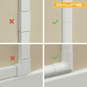 Canaline passa cavi per impianti elettrici con attacchi per angoli 2 x 1m Bianco