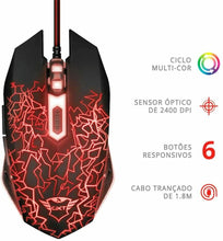 Carica l'immagine nel visualizzatore di Gallery, Mouse cablato da Gaming con 6 tasti e DPI regolabili fino a 2400, Illuminato LED