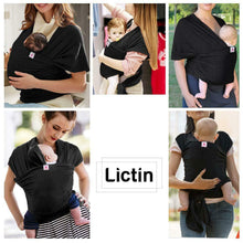 Carica l'immagine nel visualizzatore di Gallery, Lictin Fascia Porta Bambino - Bebè,Baby Wrap,Marsupio Nero