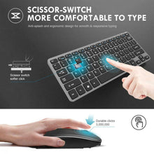 Carica l'immagine nel visualizzatore di Gallery, Inphic - Set di tastiera e mouse wireless ricaricabili, ultra sottile e Grey