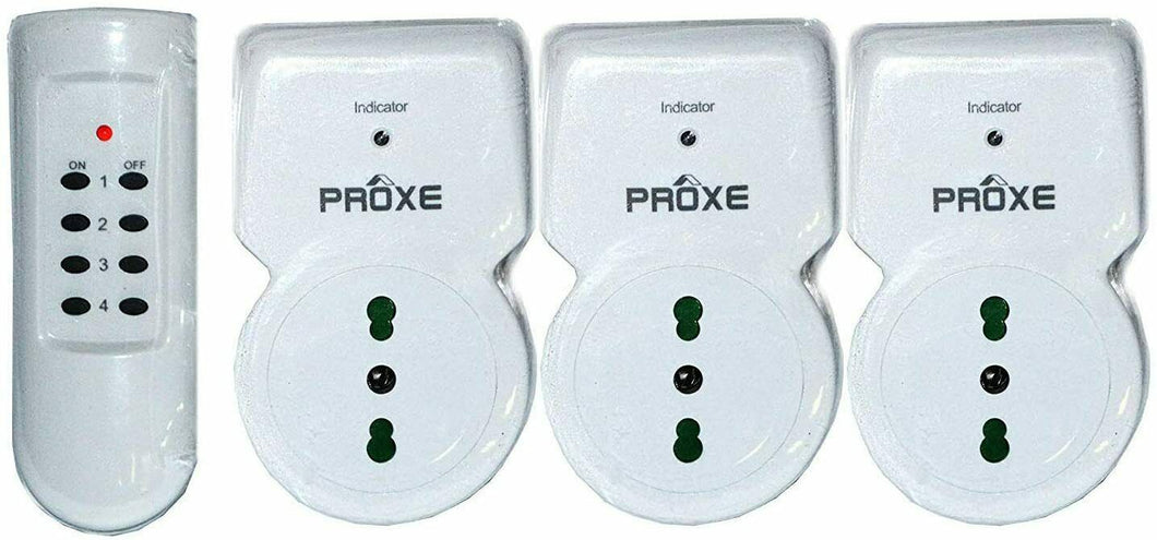 Proxe 710003 Tre Prese Telecomandate con Telecomando, Bianco