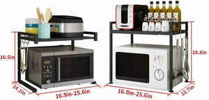 Scaffale per forno a microonde in acciaio al carbonio, mensola H Type, Nero