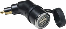 Carica l'immagine nel visualizzatore di Gallery, Presa doppia USB con attacco per accendi sigari per moto, in 12 24 V out 5 V 2 A
