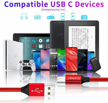 Carica l'immagine nel visualizzatore di Gallery, GIANAC Cavo Micro USB,[4 Pezzi:0.5m,1m,2m,3m] Nylon USB ROSSO