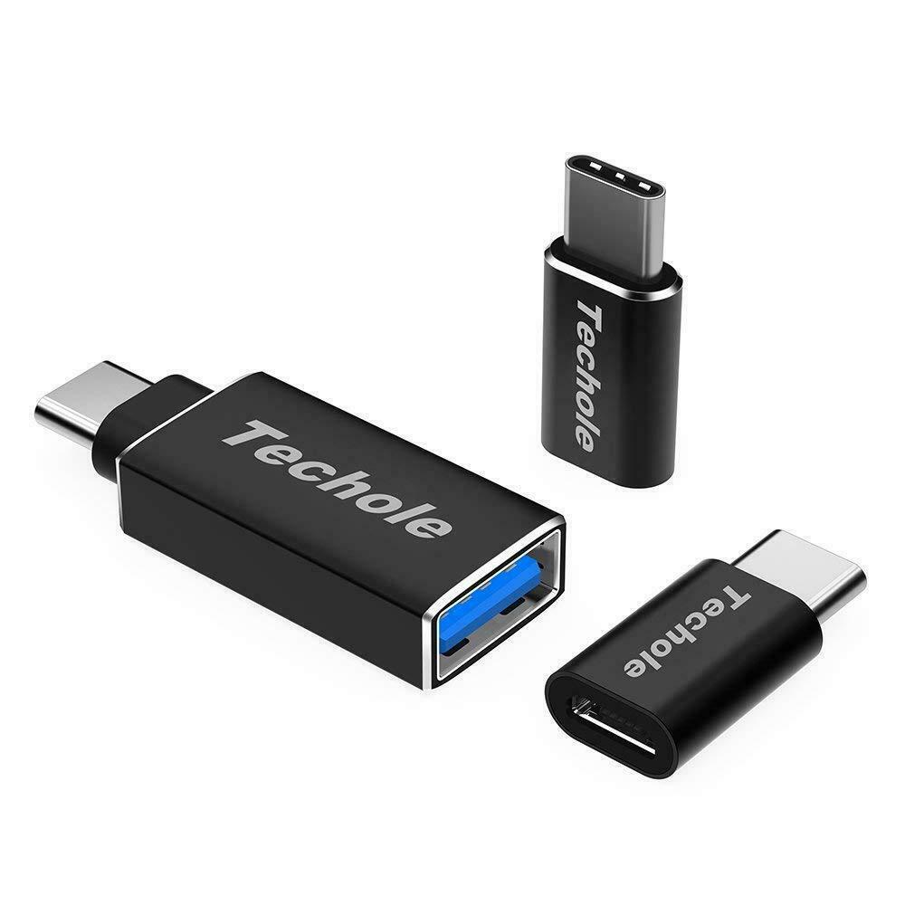Adattatore USB C,Techole tipo C [ 3 pack ], Connettore Nero