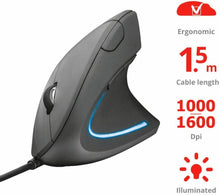 Carica l'immagine nel visualizzatore di Gallery, Mouse verticale cablato con sensore fino a 1600 DPI, Ergonomico, Trust Verto