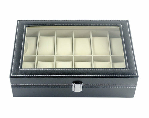 Scatola Porta Orologi con 12 scompartimenti per 12 Orologi, 30 x 20 x 8 cm
