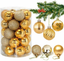 Carica l'immagine nel visualizzatore di Gallery, Palline di Natale 34 pezzi, decorazioni per alberi in plastica Oro