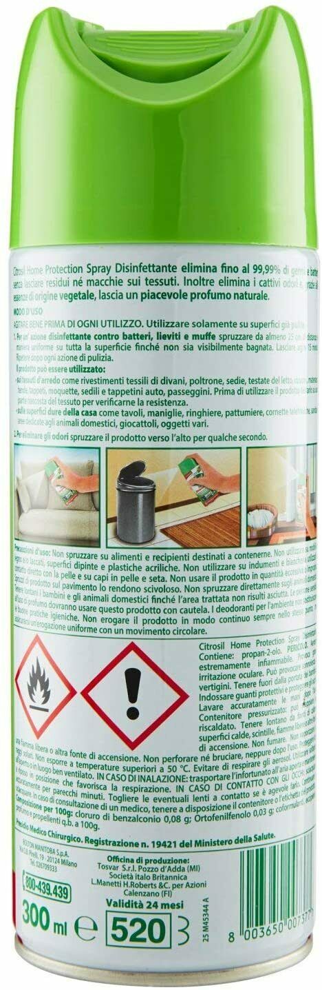 Citrosil Home Protection, Spray Disinfettante 300 ml (Confezione
