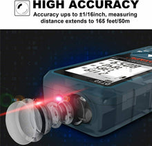 Carica l'immagine nel visualizzatore di Gallery, Telemetro laser portatile con ampio display LCD Misura fino a 50m Metro digitale