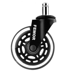 FEMOR Set di 5 Rotelle per Sedia in Gomma Morbida Silenziose Antigraffio...