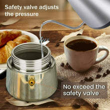 Carica l'immagine nel visualizzatore di Gallery, Godmorn Caffettiera Moka, Espresso in Acciaio INOX per Induzione...