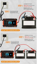 Carica l'immagine nel visualizzatore di Gallery, Caricabatterie per batterie auto da 12 e 24 V, Display LCD, Ricarica rapida 8 A