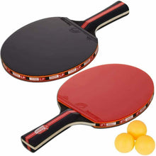 Carica l'immagine nel visualizzatore di Gallery, Set di racchette per ping pong con doppia faccia in gomma, 3 palle, Allenamento