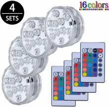 Carica l&#39;immagine nel visualizzatore di Gallery, LED Sommergibili Con Telecomando 4 Pezzi,Luce LED Sommergibili, Impermeabile
