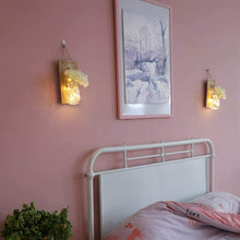 Carica l'immagine nel visualizzatore di Gallery, Cozyhoma - Set di 2 lampade da parete in stile rustico, con ortensie Beige