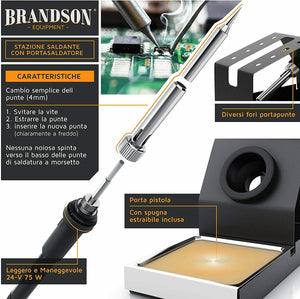Brandson - Stazione saldante digitale da 75 W – Display LED - Saldatura con...