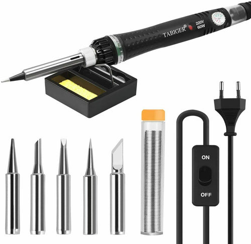 Saldatore Elettrico Stagno Professionale, Kit 7 in 1 -60W 220V con 5 accessori