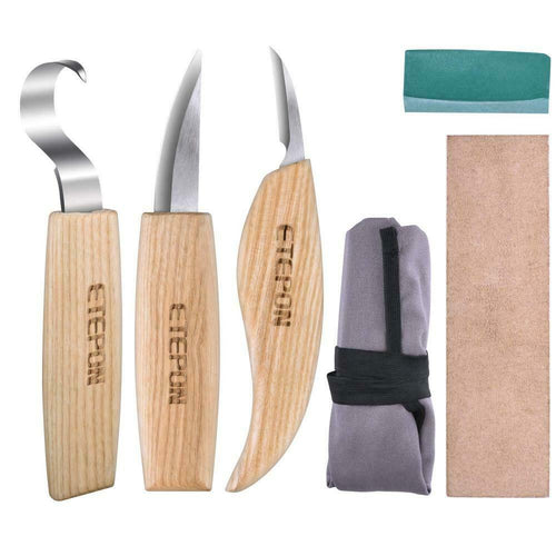 ETEPON 5pcs Set di Strumenti per Intaglio del Legno Cucchiaio da verde